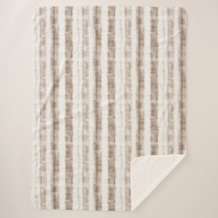 Sicily Rustic Brown Stripes  Sherpa Blanket