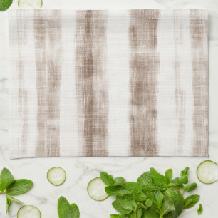 Sicily Rustic Brown Stripes Tea Towel