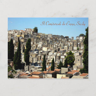 Sicily’s Enna Cemetery Postcard