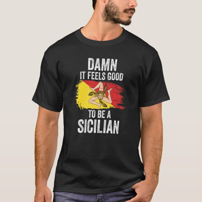 Sicily Sicilian Flag   T-Shirt (Front)