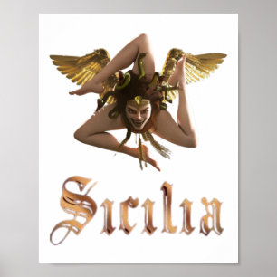 Sicily / Sicilian Medusa  Trinacria  Poster