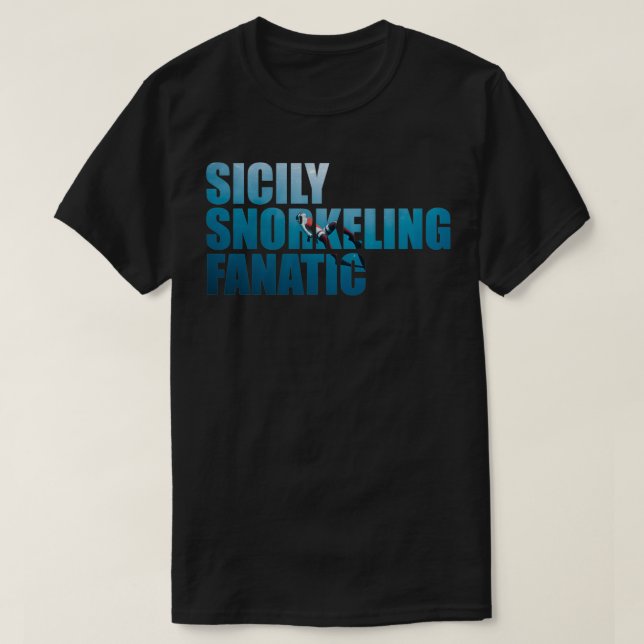 Sicily Snorkelling Fanatic Photo T-Shirt (Design Front)