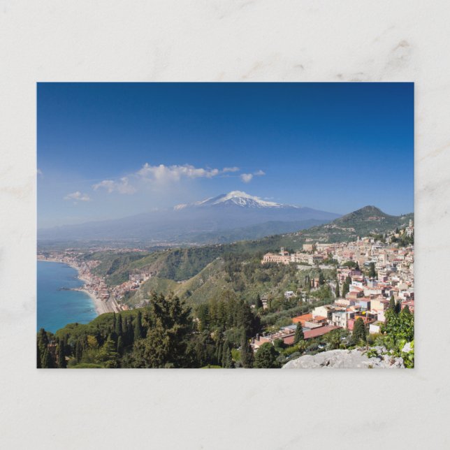 Sicily - Taormina in front of the Etna postcard (Front)