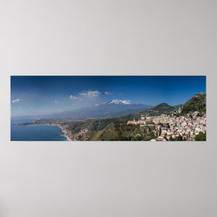Sicily - Taormina in front of the Etna poster
