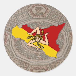 Sicily Trinacria Mosaic Sticker