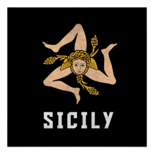 Sicily Vintage Style Flag  Poster