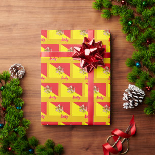 Sicily Wrapping Paper, Sicilian Flag patriot Gold Paper