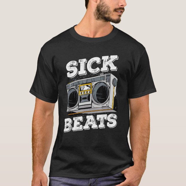 Sick Beats Boombox Musician Music Stereo T-Shirt (Front)