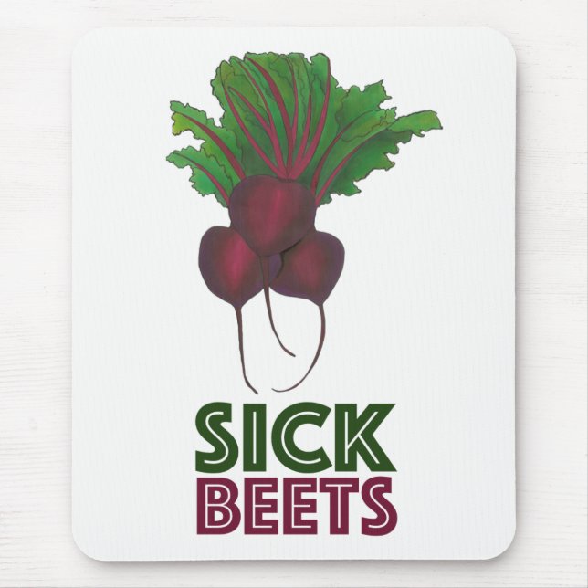 Sick Beets (Beats) Red Beet Vegetable Garden Mouse Pad (Front)