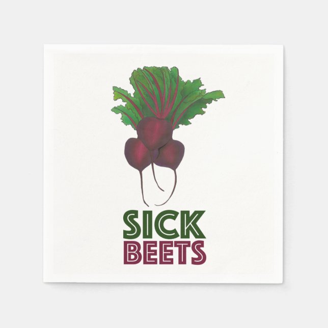 Sick Beets (Beats) Red Beet Vegetarian Funny Food Napkin (Front)