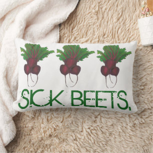 Sick Beets (Beats) Red Beet Vegetarian Funny Music Lumbar Cushion