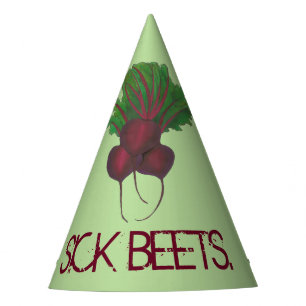 Sick Beets (Beats) Red Beet Vegetarian Vegan Food Party Hat