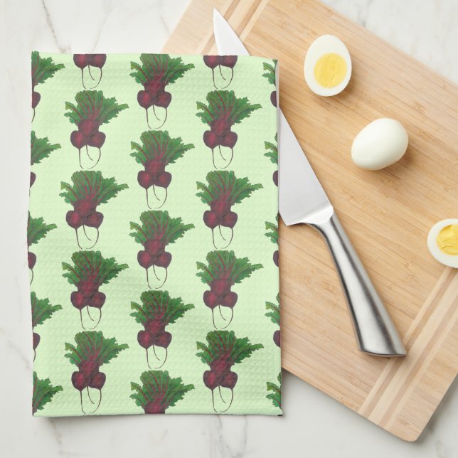 Sick Beets (Beats) Red Beetroot Garden Vegetable Tea Towel (Quarter Fold)