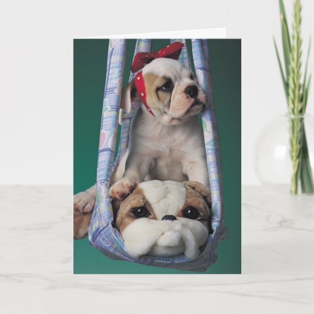 Sick bulldog Puppy Card (Front)