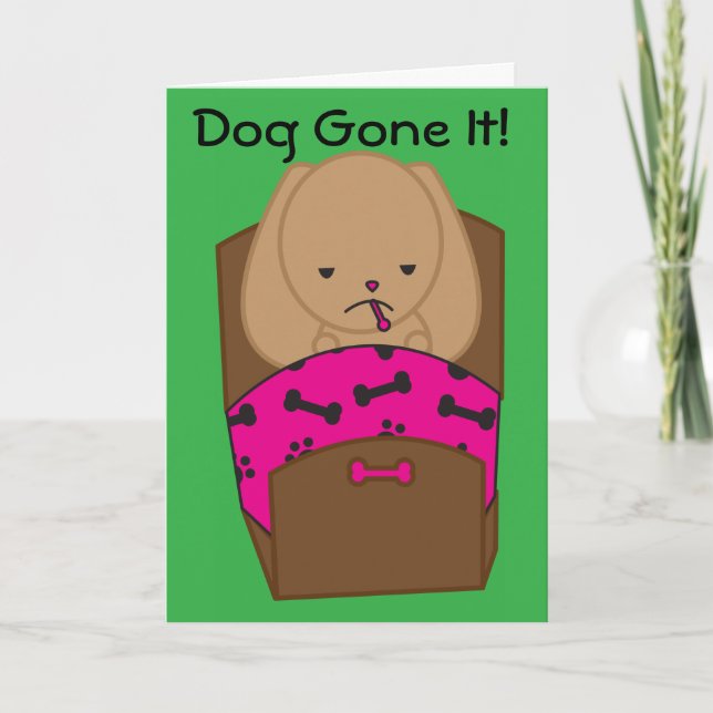 Sick Dog Get Well Card (Front)