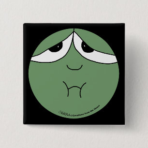 Sick Face 15 Cm Square Badge