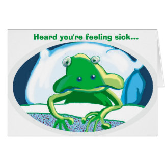 Sick frog get well card