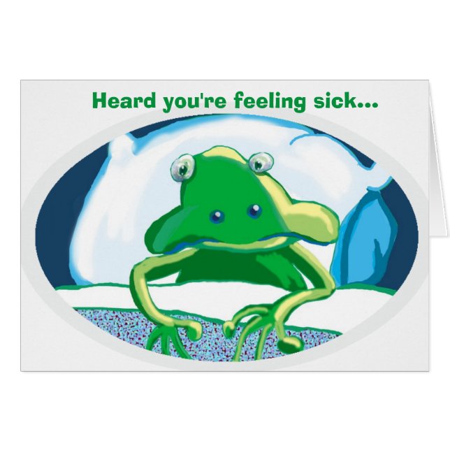 Sick frog get well card (Front Horizontal)
