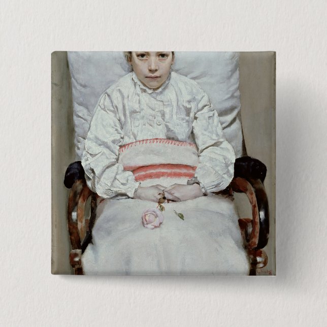 Sick Girl 15 Cm Square Badge (Front)