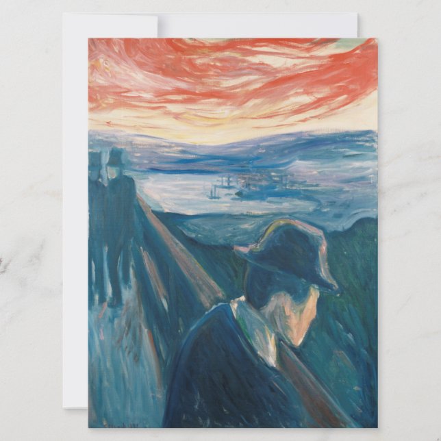 Sick Mood at Sunset, Despair (by Edvard Munch) Card (Front)