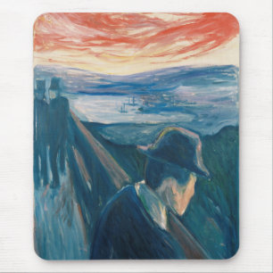 Sick Mood at Sunset, Despair (by Edvard Munch) Mouse Pad