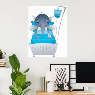 Sick Mosquito In Hospital Poster