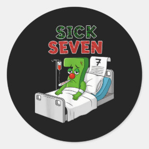 Sick Seven 67 Costume Fun 6 7 Meme Wordplay Design Classic Round Sticker