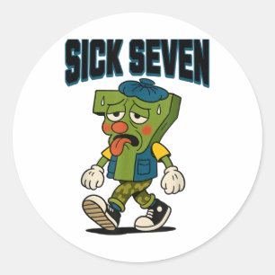 Sick Seven 67 Halloween Costume For Trending Popul Classic Round Sticker