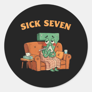 Sick Seven 67 Halloween Costume Fun Wordplay Classic Round Sticker