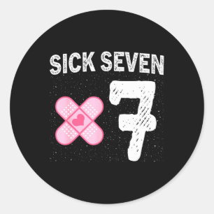 Sick Seven 67 Halloween Costume Fun Wordplay Desig Classic Round Sticker