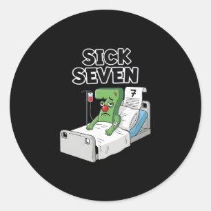 Sick Seven 67 Halloween Costume Fun Wordplay Desig Classic Round Sticker