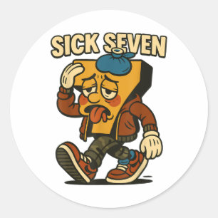 Sick Seven 67 Halloween Costume Funny Six Seven Me Classic Round Sticker