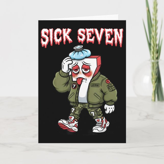 Sick Seven 67 Meme Funny Gen Alpha Slang Brainrot  Card (Front)