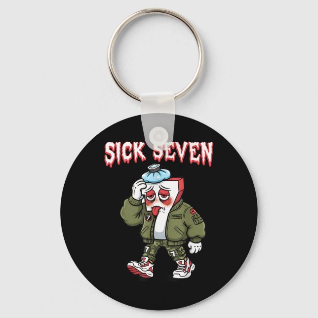 Sick Seven 67 Meme Funny Gen Alpha Slang Brainrot  Key Ring (Front)