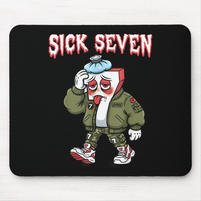 Sick Seven 67 Meme Funny Gen Alpha Slang Brainrot  Mouse Pad (Front)