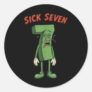 Sick Seven 67 Meme Halloween Costume Fun Retro Hum Classic Round Sticker