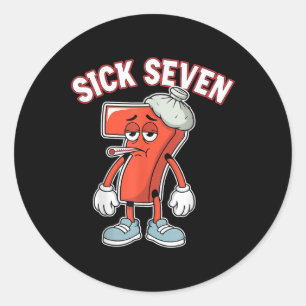 Sick Seven 67 Meme Six Seven Fun Wordplay  Classic Round Sticker