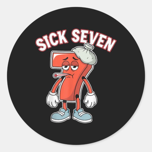 Sick Seven 67 Meme Six Seven Fun Wordplay  Classic Round Sticker (Front)