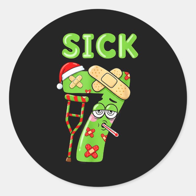 Sick Seven Meme 67 Number Santa Hat Christmas Men  Classic Round Sticker (Front)