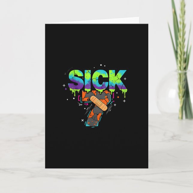 Sick Seven Meme Graffiti Drip Fun Wordplay  Card (Front)