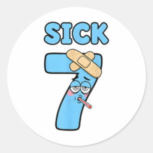 Sick Seven Meme Tee 67 Six Seven Funny Wordplay _1 Classic Round Sticker