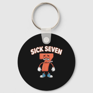 Sick Seven Meme Tee Six Seven Fun Wordplay _2 Key Ring