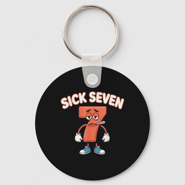 Sick Seven Meme Tee Six Seven Fun Wordplay _2  Key Ring (Front)