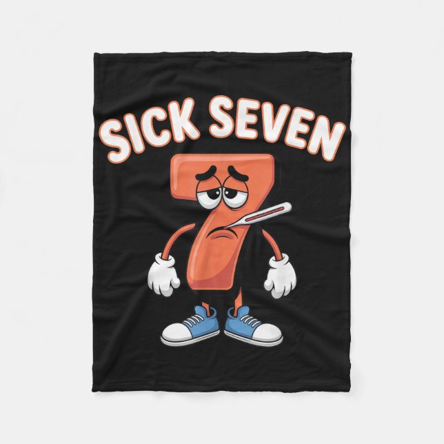 Sick Seven Meme Tee Six Seven Fun Wordplay _6  Fleece Blanket (Front)