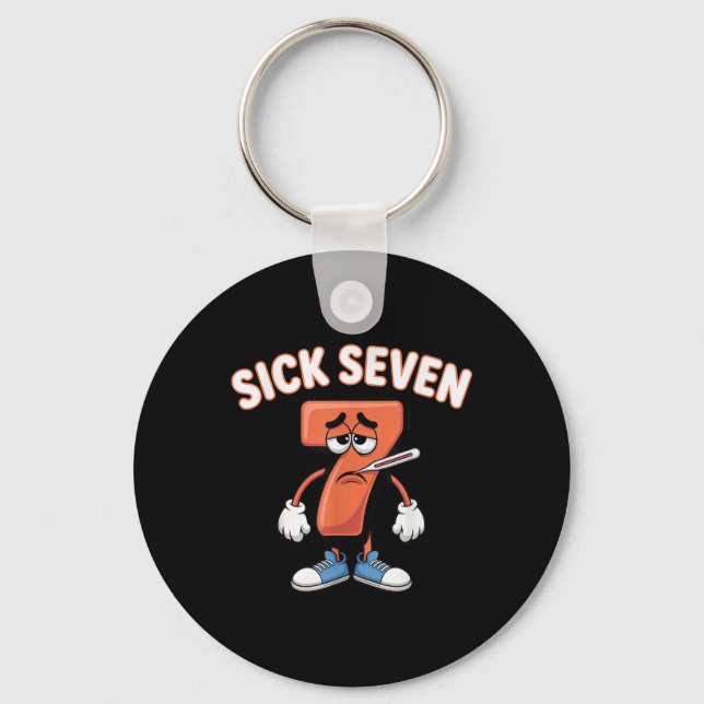 Sick Seven Meme Tee Six Seven Fun Wordplay _6  Key Ring (Front)