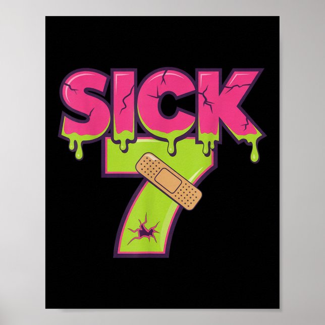 Sick Seven Meme Tee Six Seven Fun Wordplay Drip _1 Poster (Front)