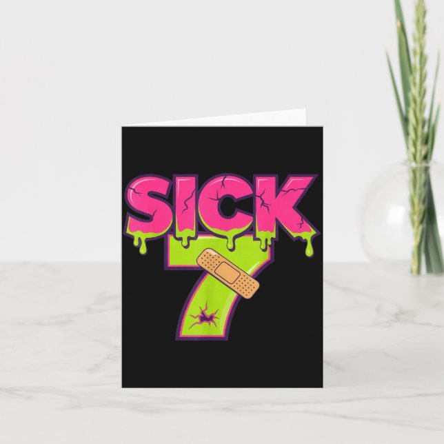 Sick Seven Meme Tee Six Seven Fun Wordplay Drip  Card (Front)