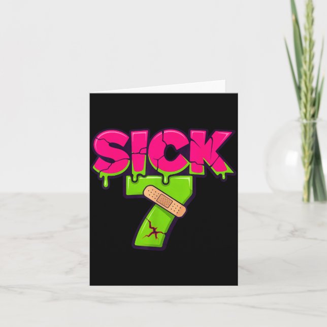 Sick Seven Meme Tee Six Seven Fun Wordplay Drip  Card (Front)