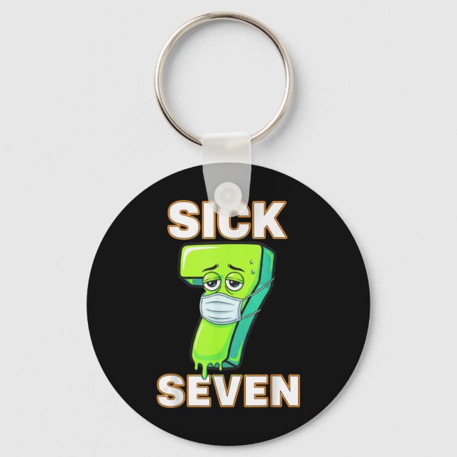 Sick Seven Meme Tee Six Seven Fun Wordplay Drip De Key Ring (Front)