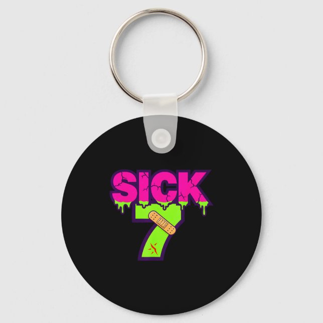 Sick Seven Meme Tee Six Seven Fun Wordplay Drip  Key Ring (Front)